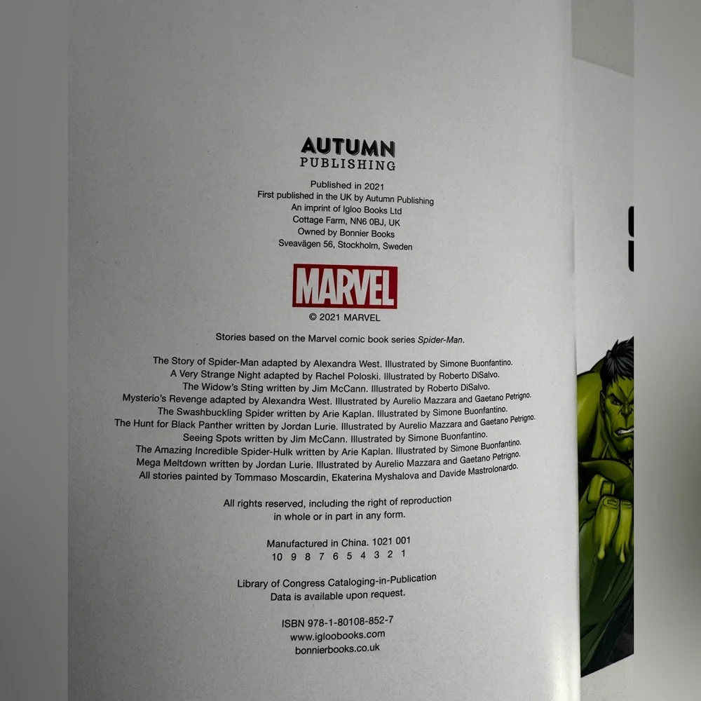 Marvel Spider-Man Superhero Adventure Story Book